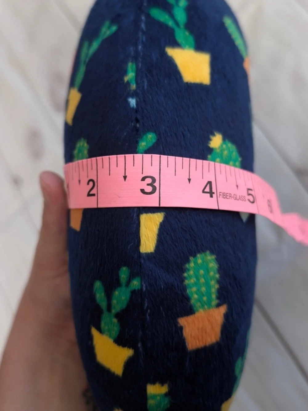 Travel Neck Airplane Pillow Memory Foam Neck Support Blue Cactus Print velvet